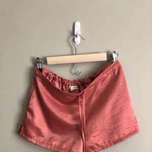 Satin pink shorts